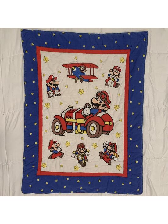 Nintendo Other - Vintage Super Mario Nintendo Baby Blanket Quilt Comforter 32”x41” crib size